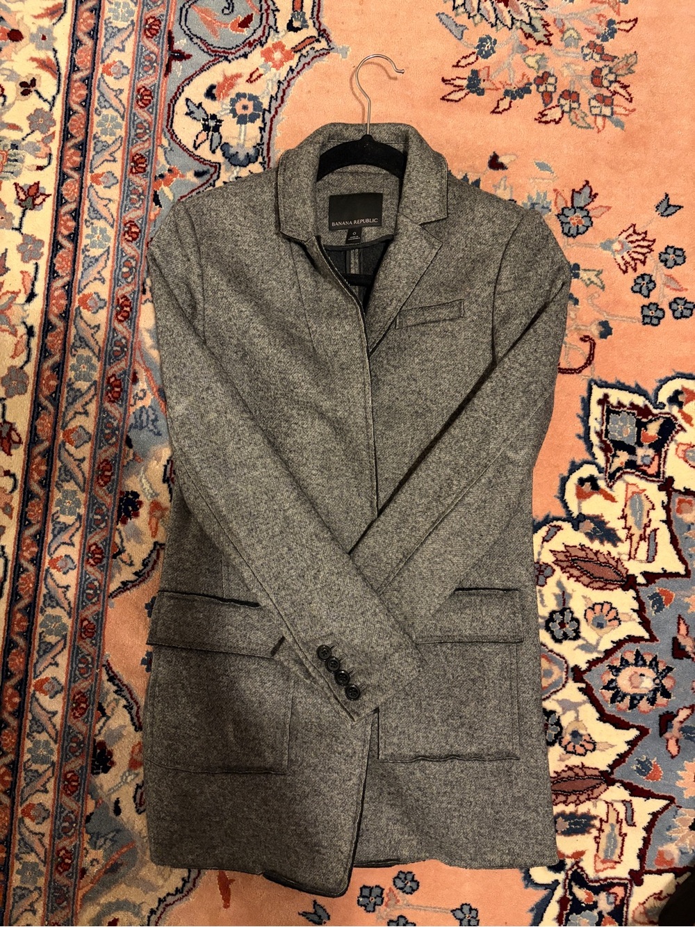 Banana Republic Gray Tailored Wool Blazer Jacket